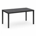 Table de jardin rectangulaire en aluminium noir, 120 × 70 × 74 cm