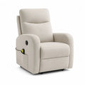 Fauteuil relax électrique en tissu bouclé beige avec dossier haut, 88 x 94 x 105 cm