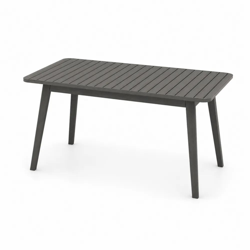 Table de jardin rectangulaire en aluminium anthracite 150 × 90 × 75 cm
