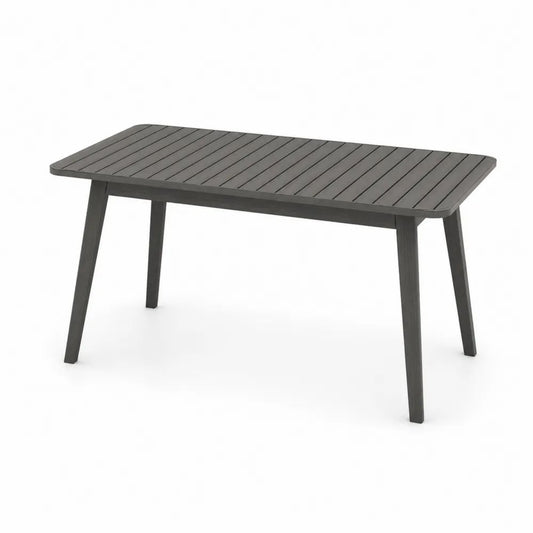 Table de jardin rectangulaire en aluminium anthracite 150 × 90 × 75 cm