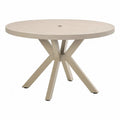 Table de jardin ronde en aluminium beige Ø 120 × H 75 cm avec trou pour parasol