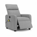 Fauteuil relax électrique 1 place en polyester gris clair avec repose-pieds, 79 × 91 × 103 cm