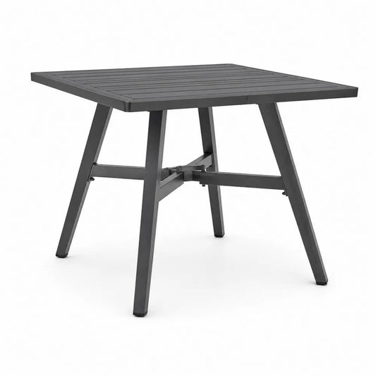 Table de jardin carrée en aluminium anthracite 90 × 90 × 74 cm
